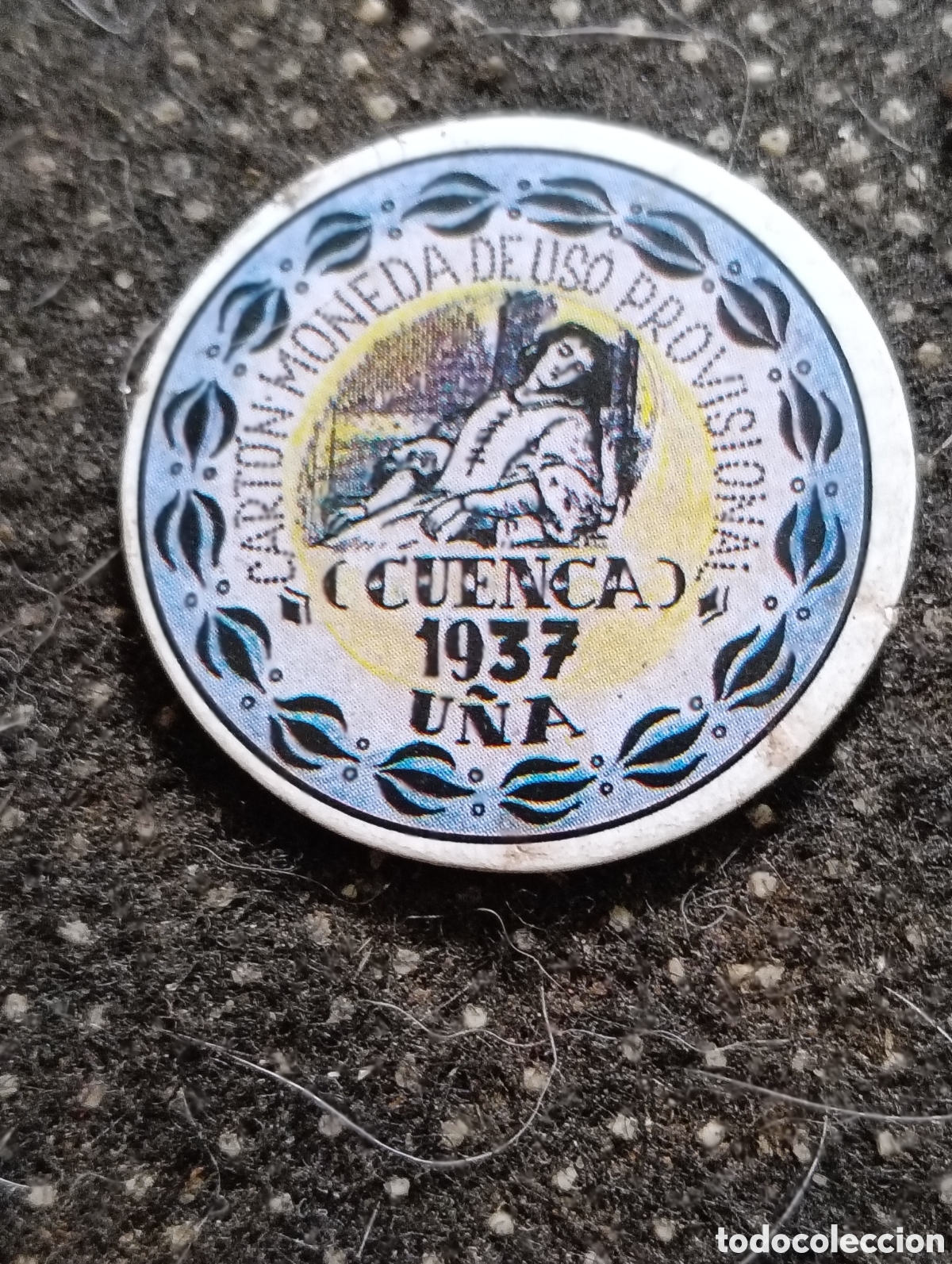 Monedas locales: Cart&oacute;n moneda de U&Ntilde;A (CUENCA) 15 Cts 1937 De uso Provisional.