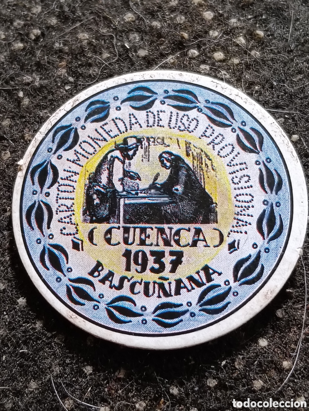 Monedas locales: Cart&oacute;n moneda de BASCU&Ntilde;ANA (CUENCA) 60 Cts 1937 De uso Provisional.