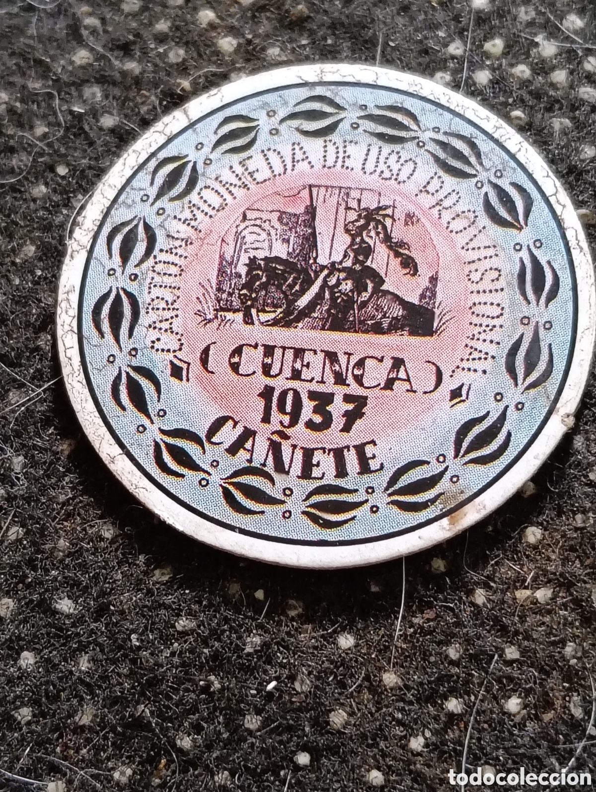Monedas locales: Cart&oacute;n moneda de CA&Ntilde;ETE (CUENCA) 5 Cts 1937 De uso Provisional.