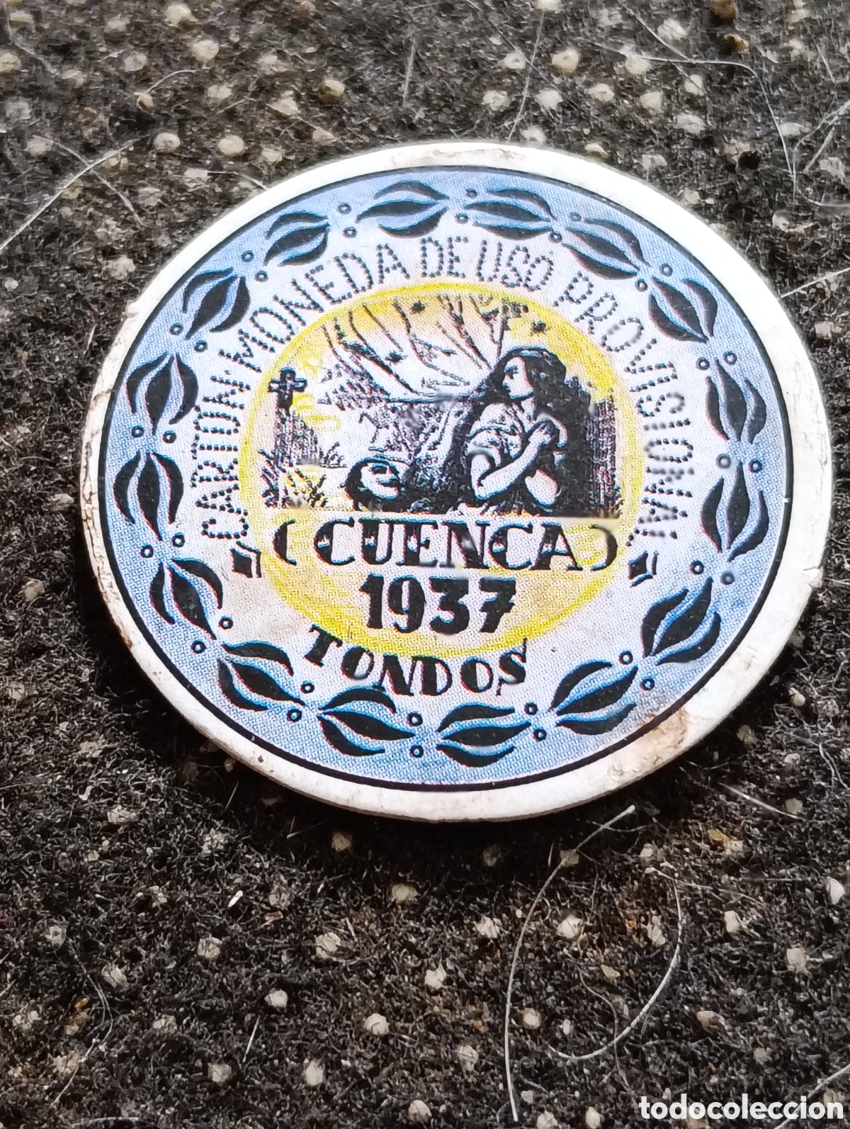 Monedas locales: Cart&oacute;n moneda de TONDOS (CUENCA) 10 Cts 1937 De uso Provisional.
