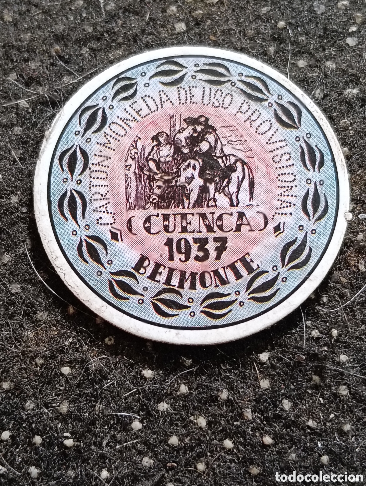 Monedas locales: Cart&oacute;n moneda de BELMONTE (CUENCA) 5 Cts 1937 De uso Provisional.