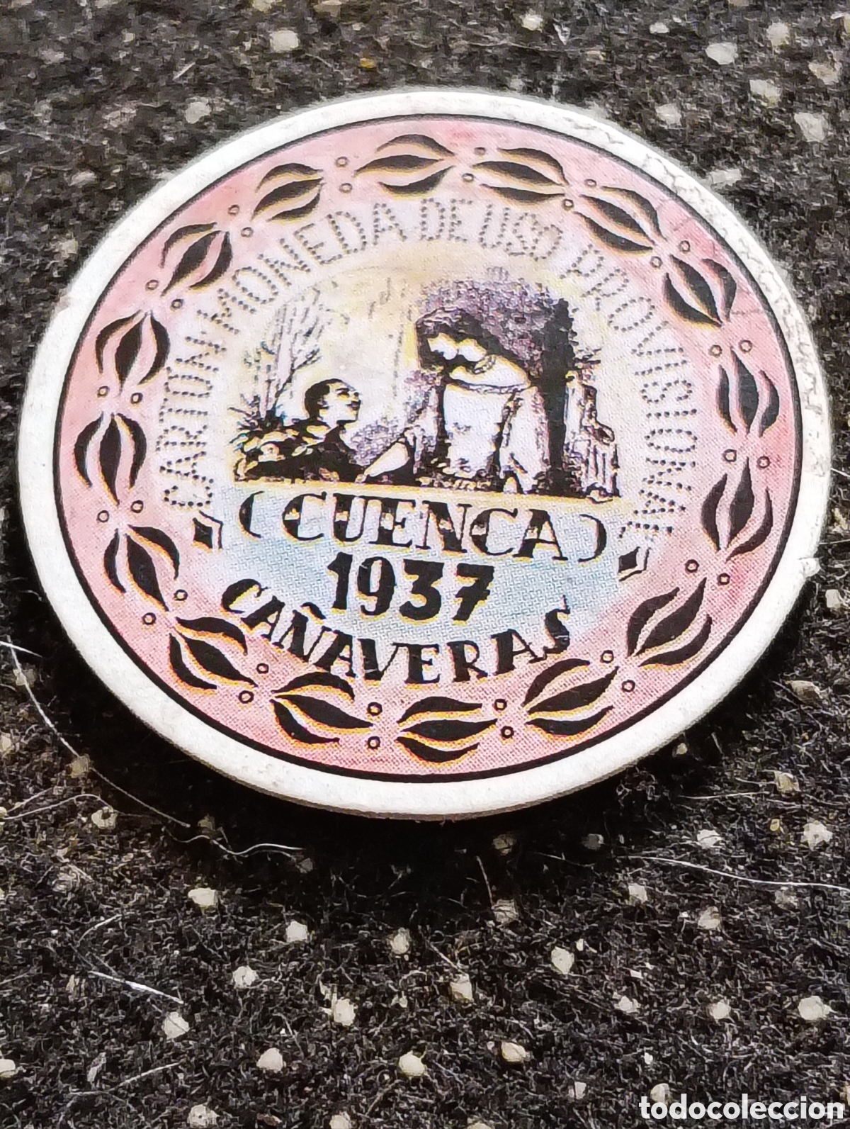 Monedas locales: Cart&oacute;n moneda de CA&Ntilde;AVERAS (CUENCA) 40 Cts 1937 De uso Provisional.
