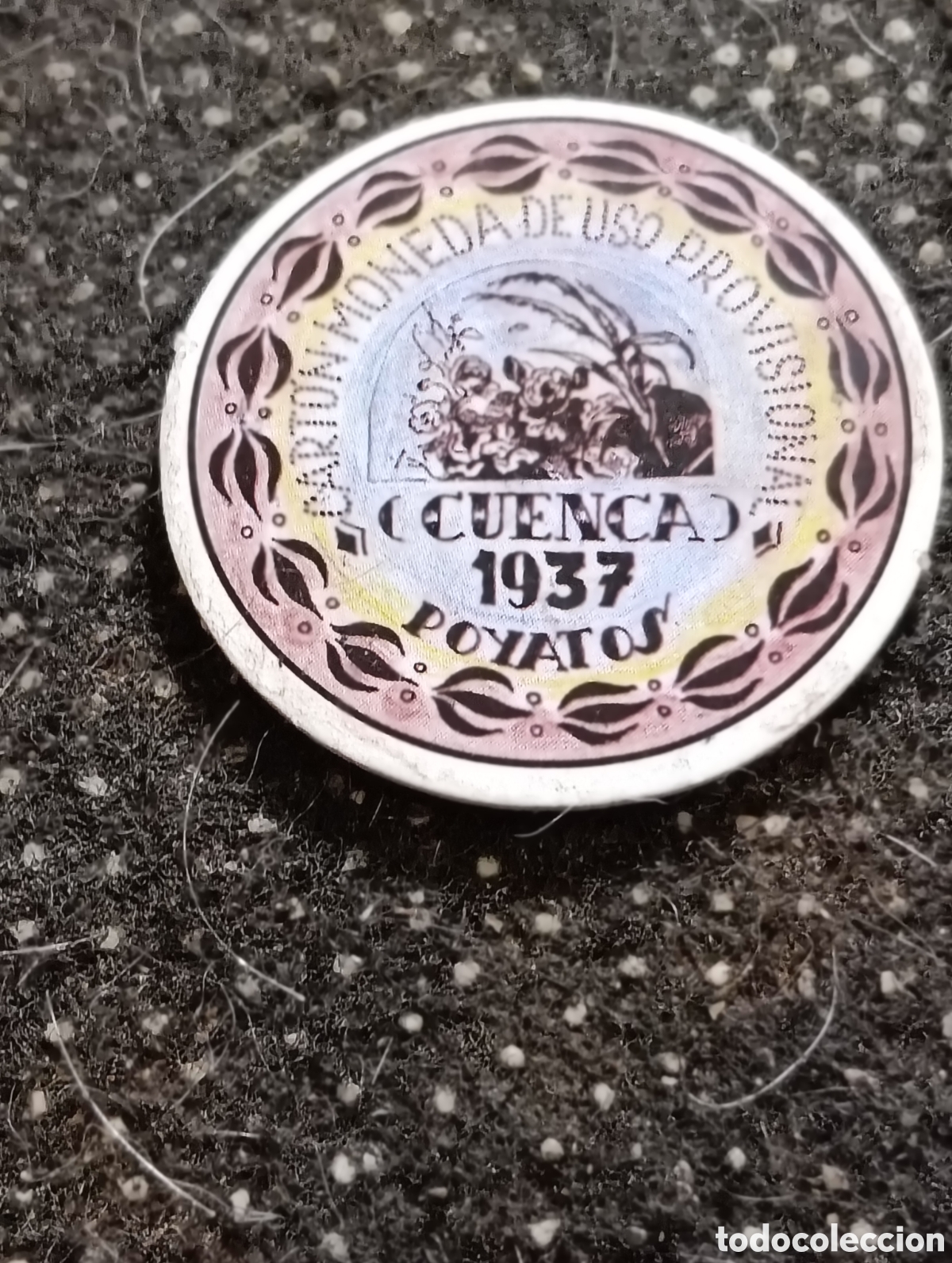 Monedas locales: Cart&oacute;n moneda de POYATOS (CUENCA) 1 Cts 1937 De uso Provisional.