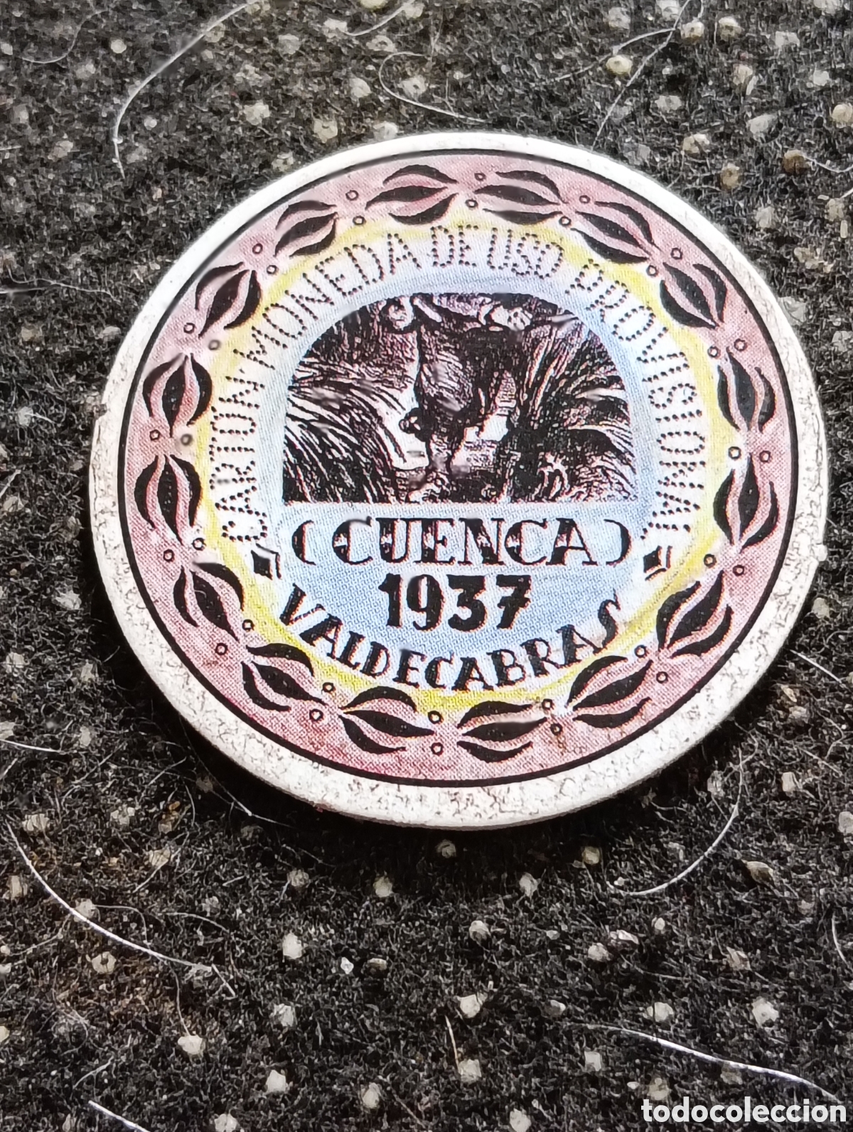 Monedas locales: Cart&oacute;n moneda de VALDECABRAS (CUENCA) 15 Cts 1937 De uso Provisional.