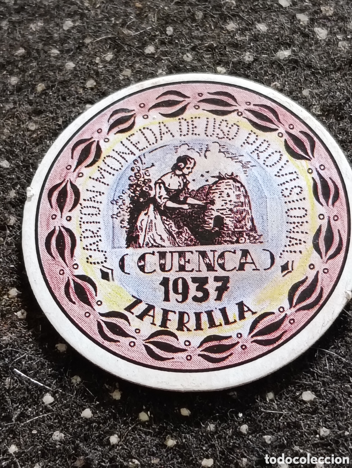 Monedas locales: Cart&oacute;n moneda de ZAFRILLA (CUENCA) 40 Cts 1937 De uso Provisional.
