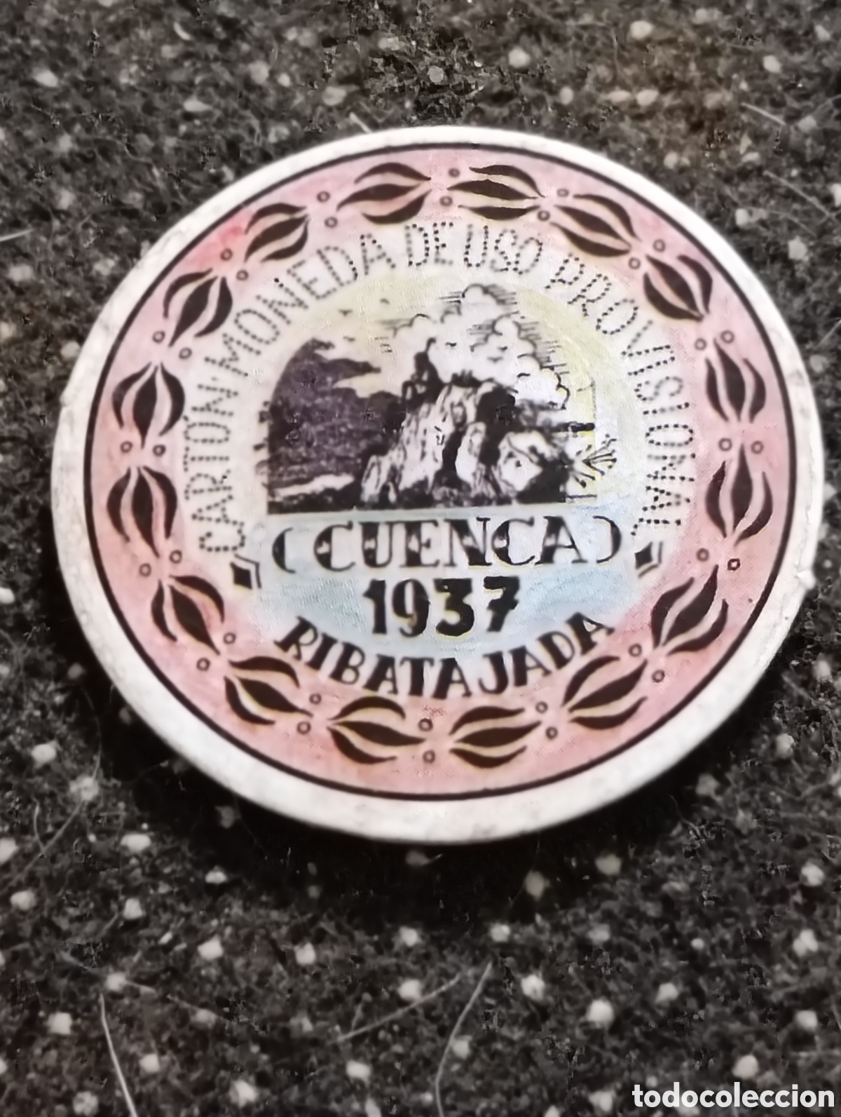 Monedas locales: Cart&oacute;n moneda de RIBATAJADA (CUENCA) 40 Cts 1937 De uso Provisional.