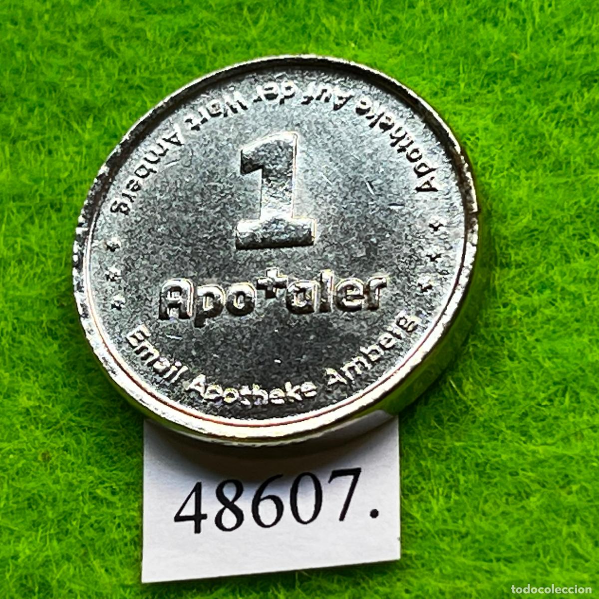 Monedas locales: Ficha Alemania, Amberg, Apotheke Auf der Wart, farmacia, Token, jet&oacute;n