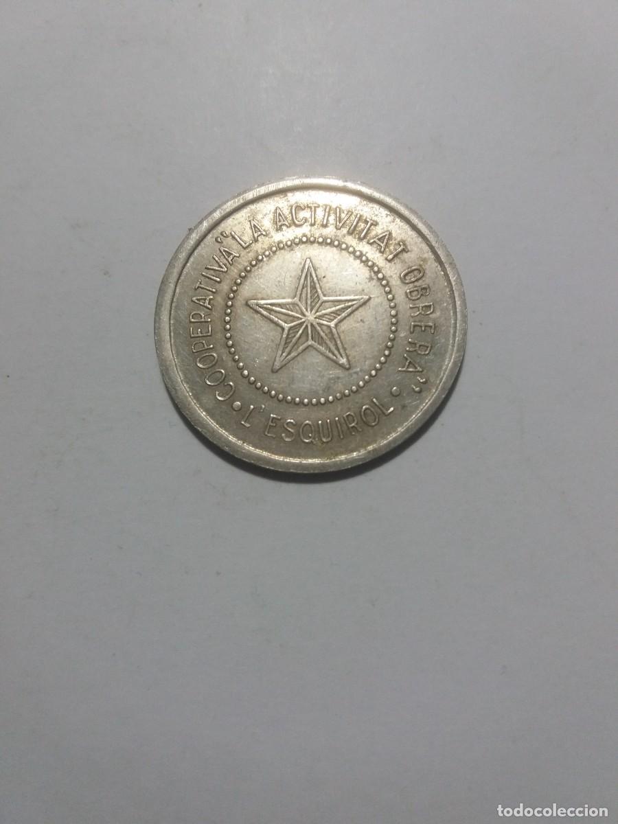 Monedas locales: Ficha Cooperativa 2 Pessetes LA ACTIVITAT OBRERA L'Esquirol