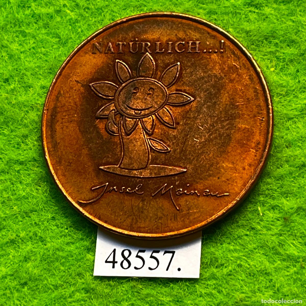 Monedas locales: Ficha Alemania, Insel Mainau, la isla de las flores, lago de Constanza, Token, jet&oacute;n