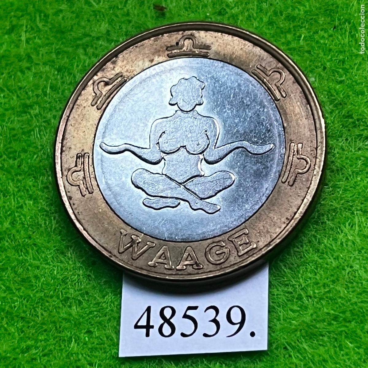 Monedas locales: Ficha Alemania, Renania-Palatinado, Bad Kreuznach, juegos recreativos, bimet&aacute;lica, Token, jet&oacute;n