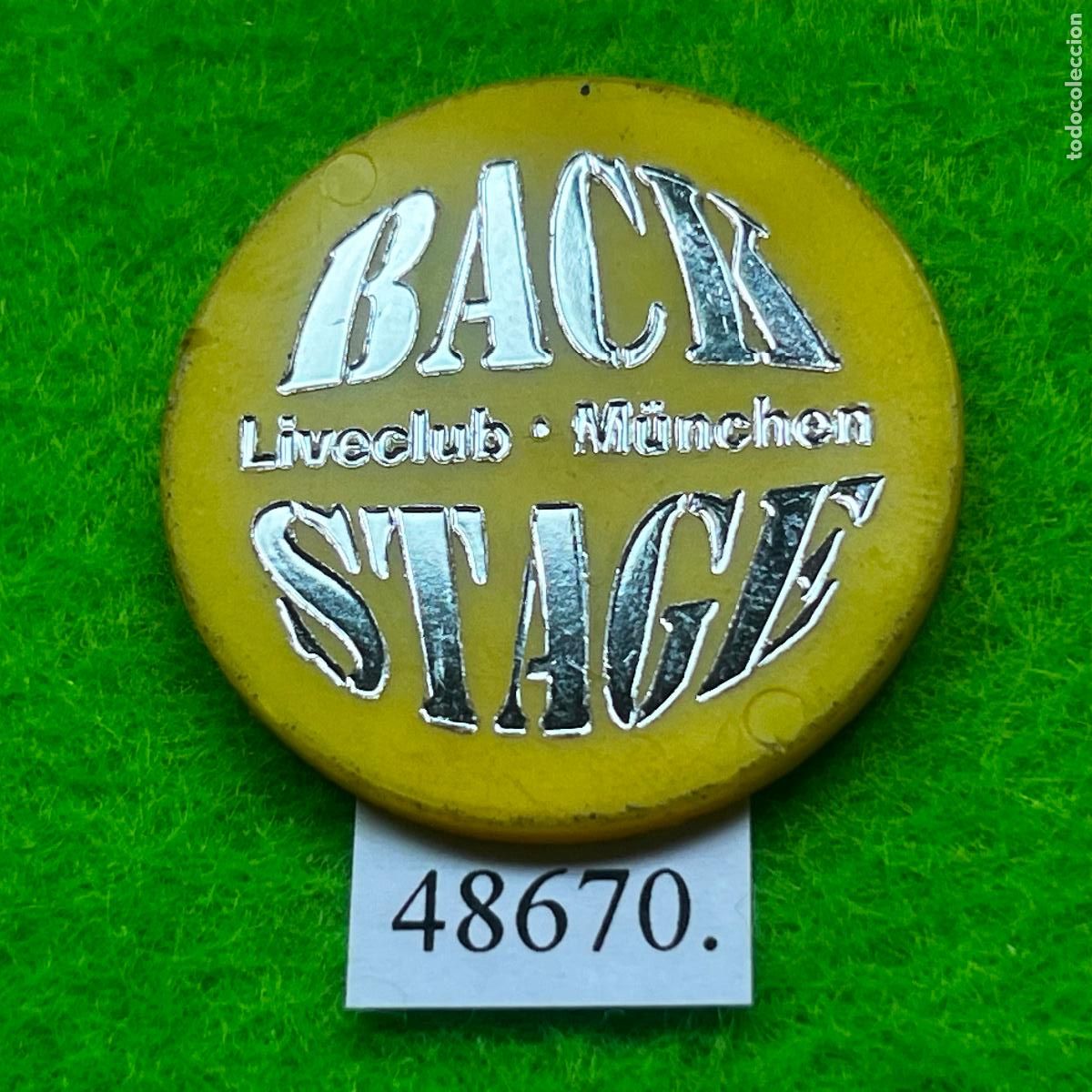 Monedas locales: Ficha Alemania, M&uacute;nich, BACK STAGE, Liveclub &middot; M&uuml;nchen, token, jeton