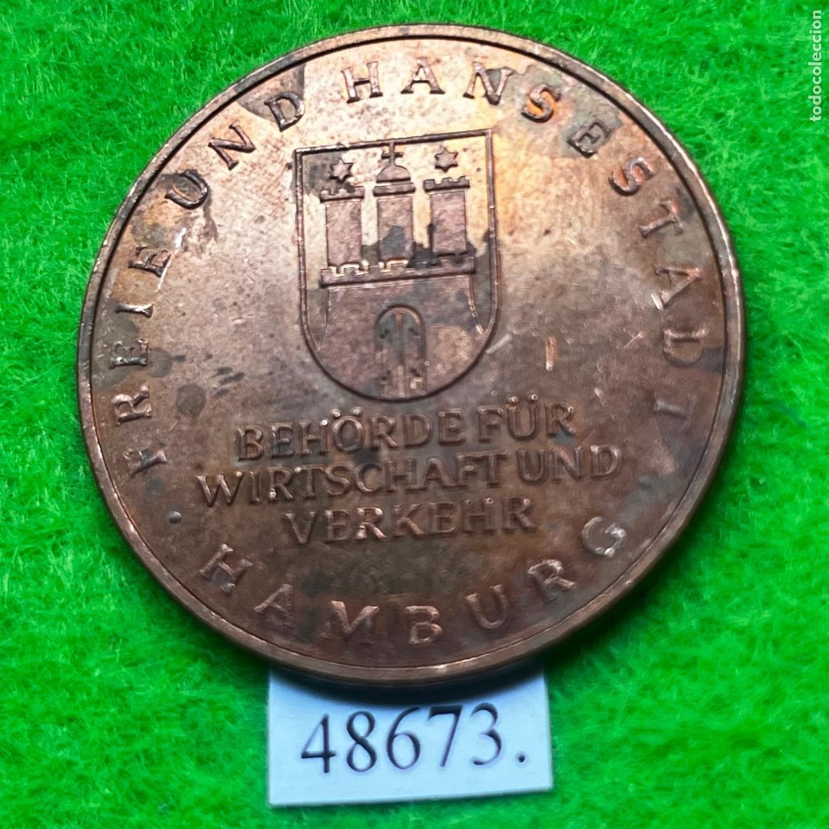 Monedas locales: Ficha Alemania, Hamburgo, puente de K&ouml;hlbrand, Einweihung K&ouml;hlbrandbr&uuml;cke, token, jeton