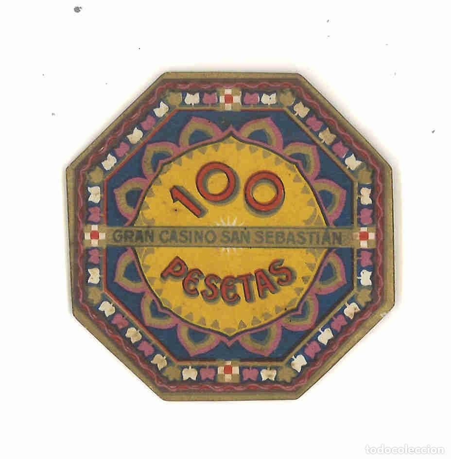 Monedas locales: Gran Casino San Sebasti&aacute;n. 100 pesetas. Ficha de casino