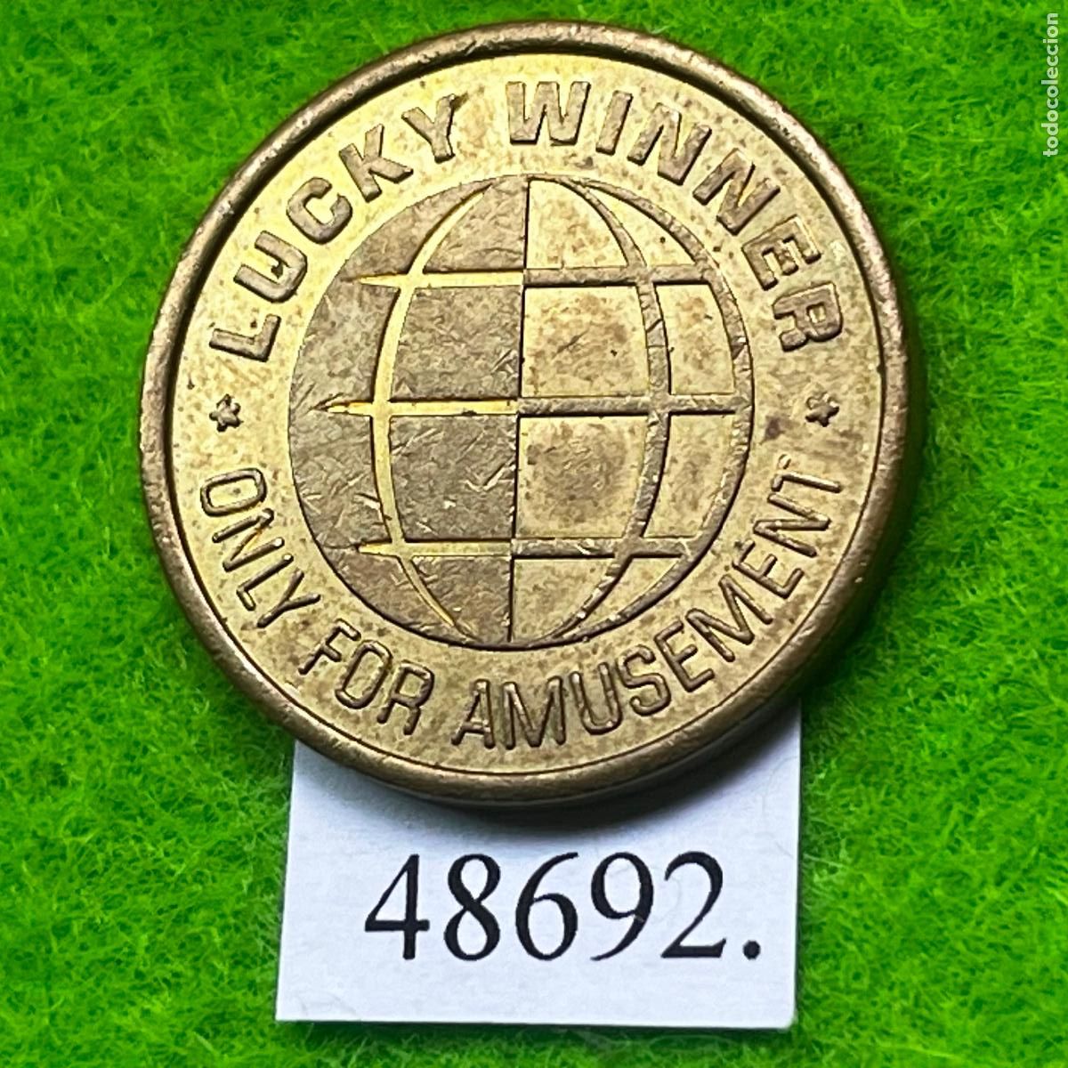 Monedas locales: Ficha UK, juegos recreativos, Lucky Winner, Only for Amusement, arcade, token, jeton
