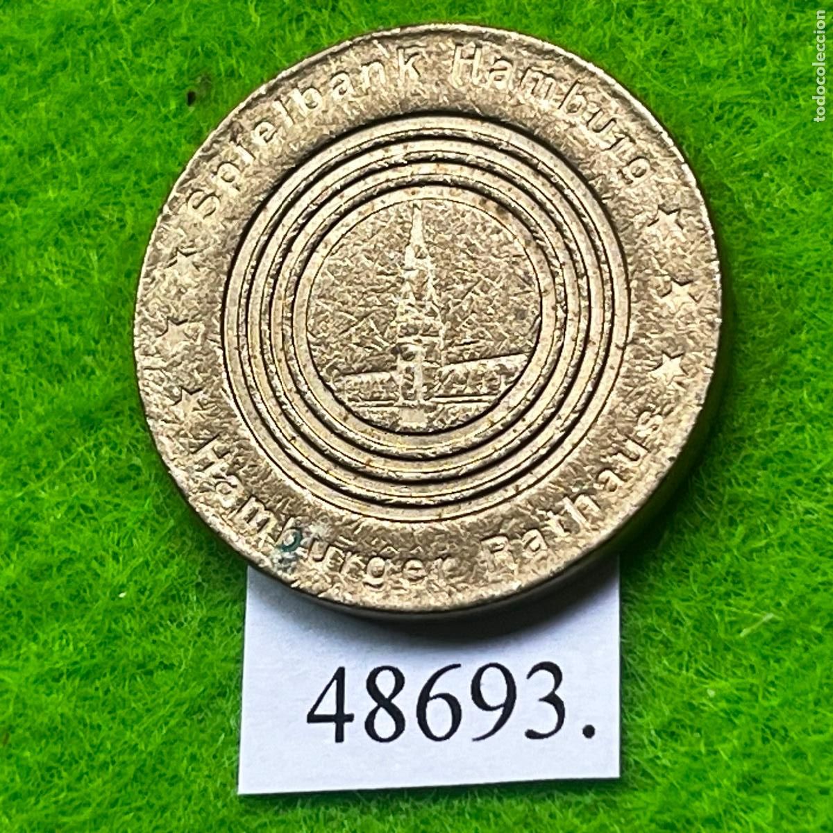 Monedas locales: Ficha Alemania, Hamburgo, Spielbank Hamburg, casino, Hamburger Rathaus, juego, token, jeton