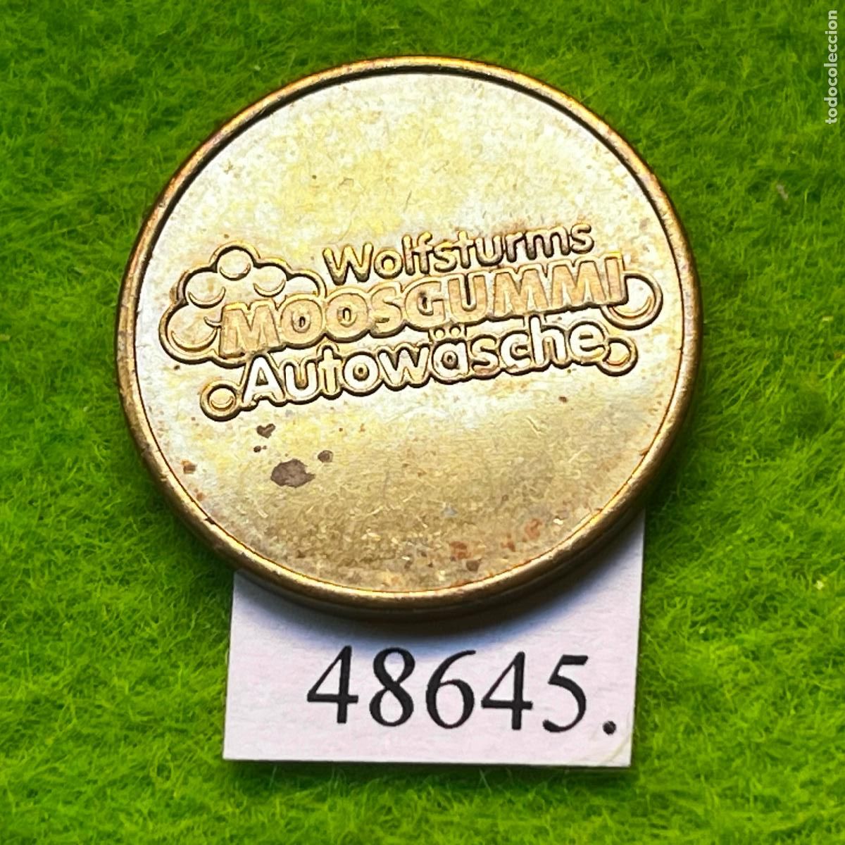 Monedas locales: ficha Alemania Weiterstadt, Wolfsturms Moosgummi Autow&auml;sche, Autolavado, carwash,token, jet&oacute;n