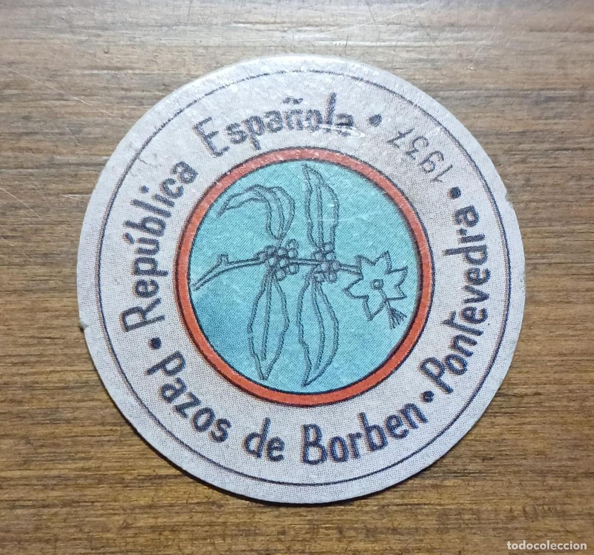 Monedas locales: SELLO CARTON MONEDA DE USO PROVISIONAL, 1937, PAZOS DE BARBEN (PONTEVEDRA).