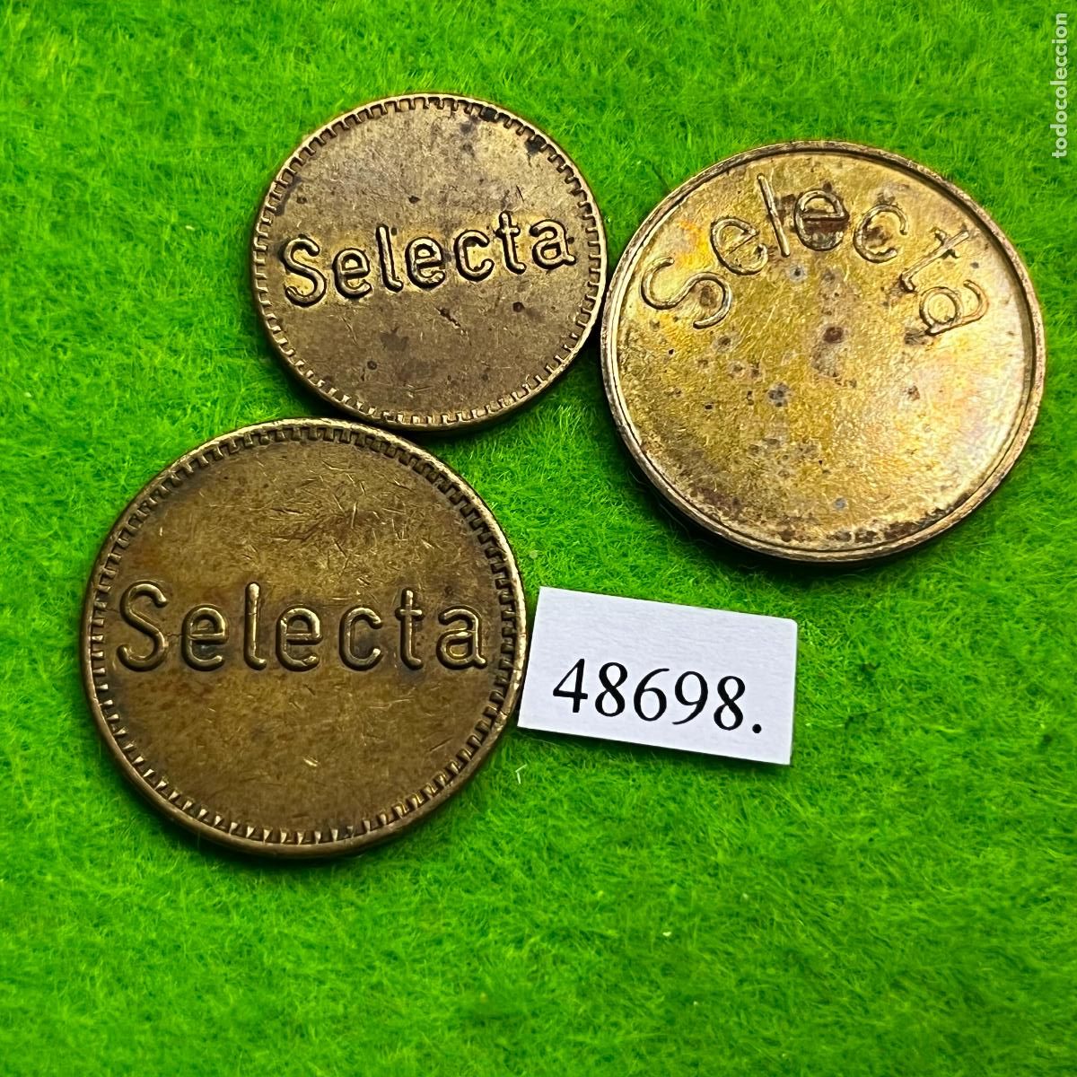 Monedas locales: Lote de 3 Fichas, Suiza-Alemania, caf&eacute;, SELECTA, consumici&oacute;n, vending, autoservicio, token, jeton