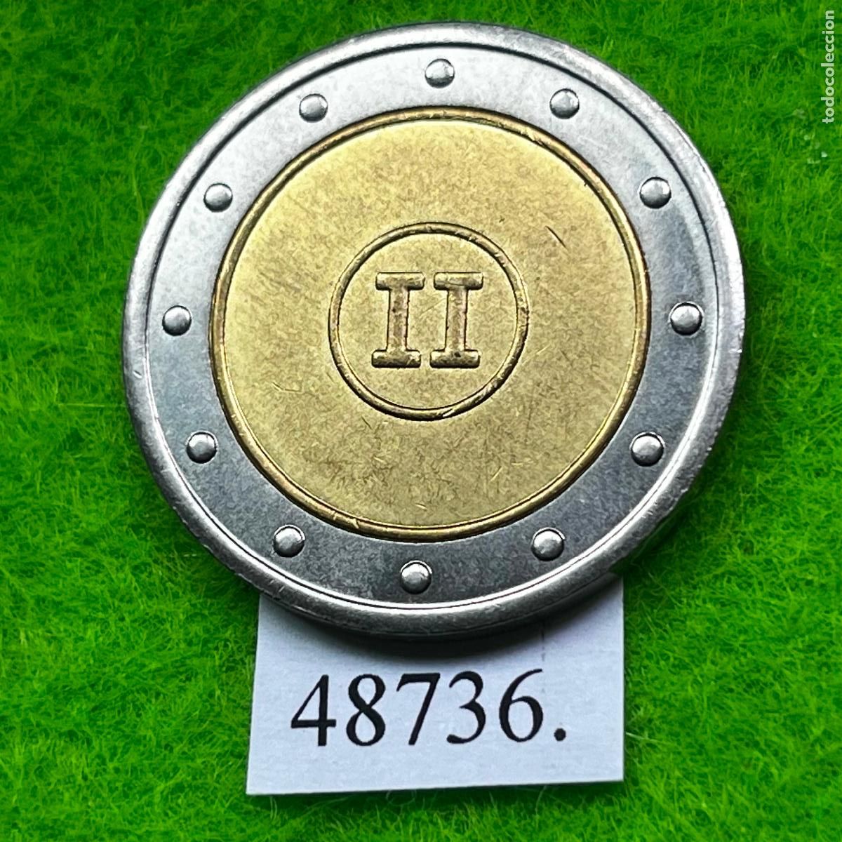 Monedas locales: Ficha autolavado, carwash, ISTOBAL II, bimetalica, token, jet&oacute;n