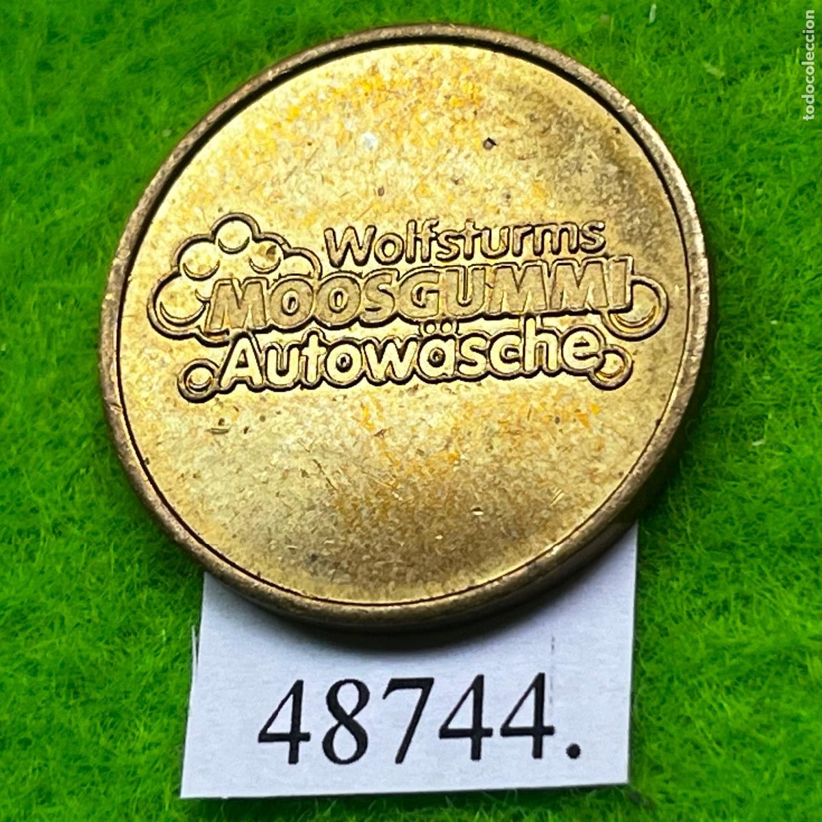 Monedas locales: Ficha Alemania, Wolfsturms Moosgummi Autowasche, autolavado, carwash, token, jet&oacute;n