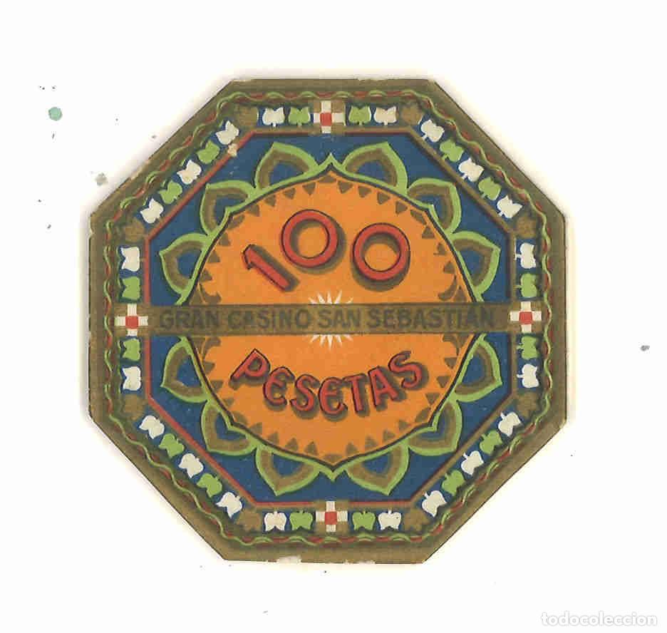 Monedas locales: Ficha de Gran Casino San Sebasti&aacute;n. 100 pesetas