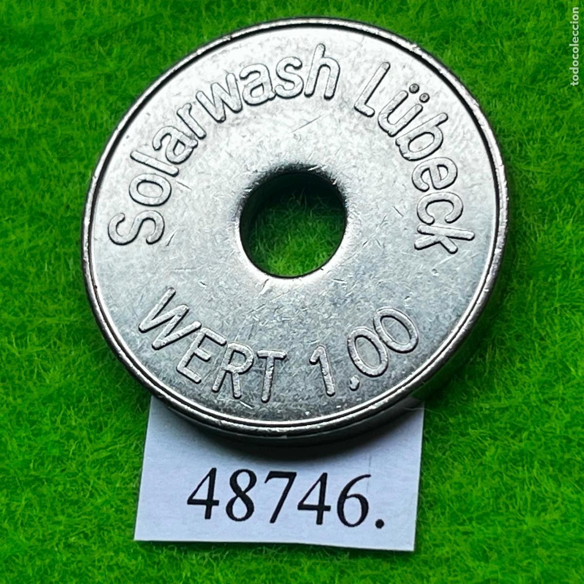 Monedas locales: ficha Alemania, L&uuml;beck, Solarwash, wert 1,00, Autolavado, carwash, token, jet&oacute;n