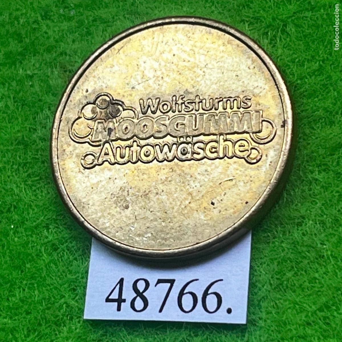 Monedas locales: Ficha Alemania, Wolfsturms Moosgummi Autowasche, Autolavado, carwash, Token, jet&oacute;n