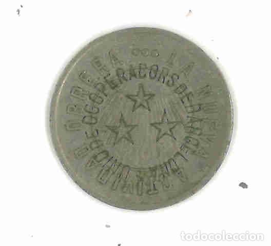 Monedas locales: Ficha de 2 pesetas de La Nueva Actividad Obrera. Barcelona. Sans. 1932