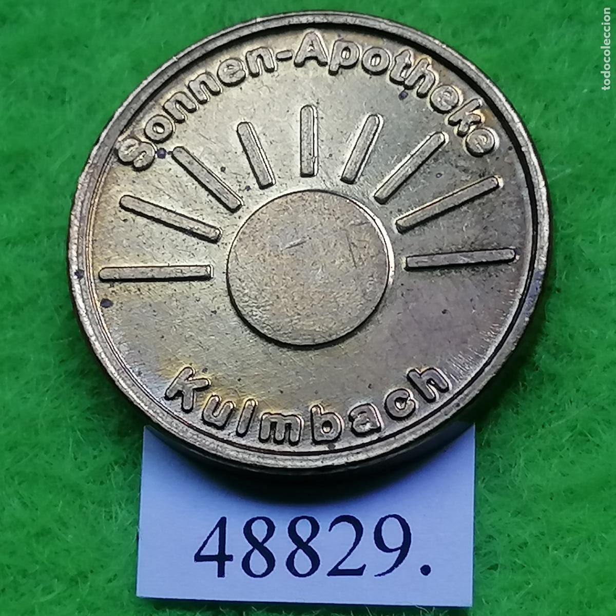 Monedas locales: Ficha Alemania Kulmbach, Treuetaler, Sonnen, Apotheke, farmacia, token, jeton