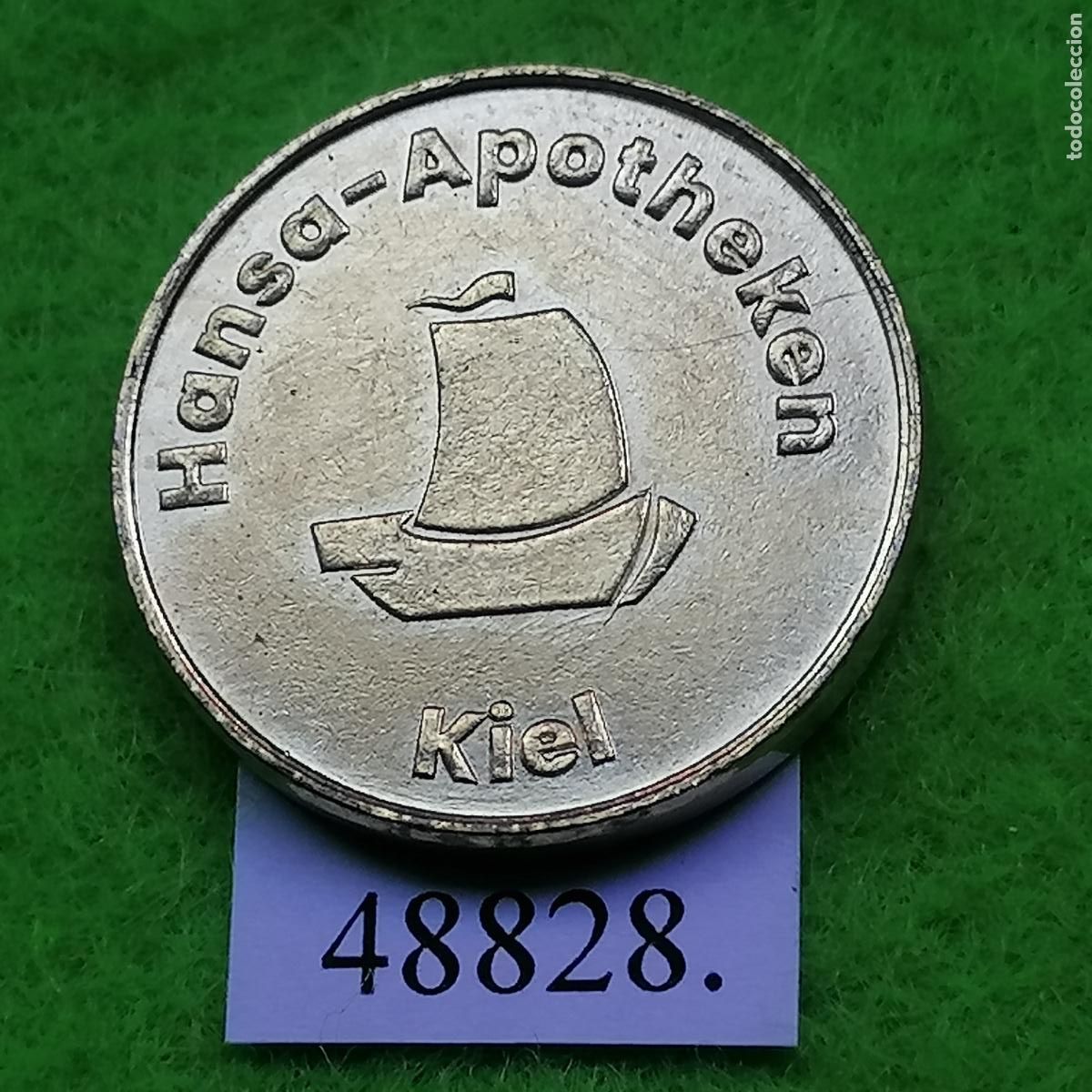 Monedas locales: Ficha Alemania Kiel, Hansa, Apotheke, farmacia, token, jeton
