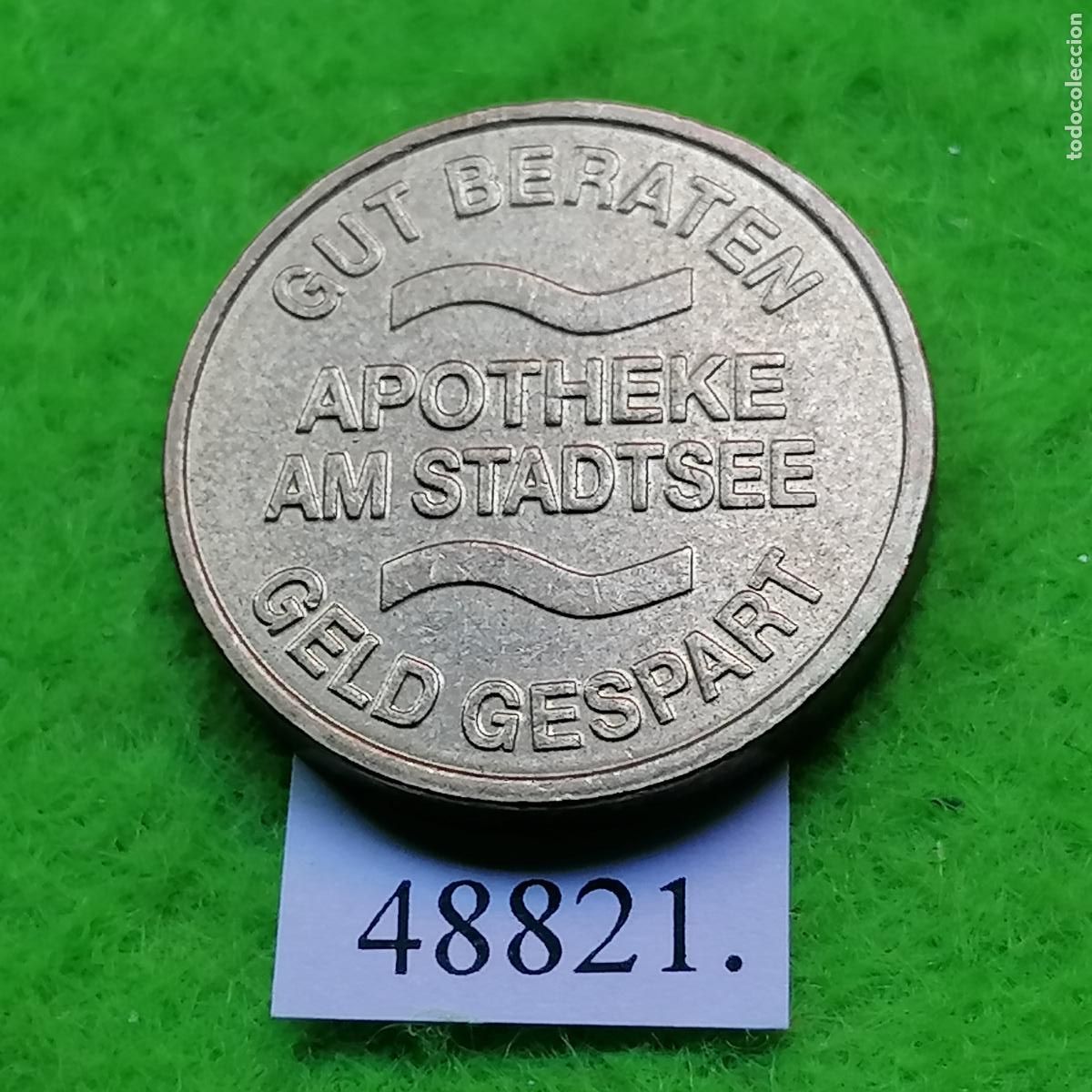 Monedas locales: Ficha Alemania, Stendal, Stadtsee, apotheke, farmacia , Token, jet&oacute;n