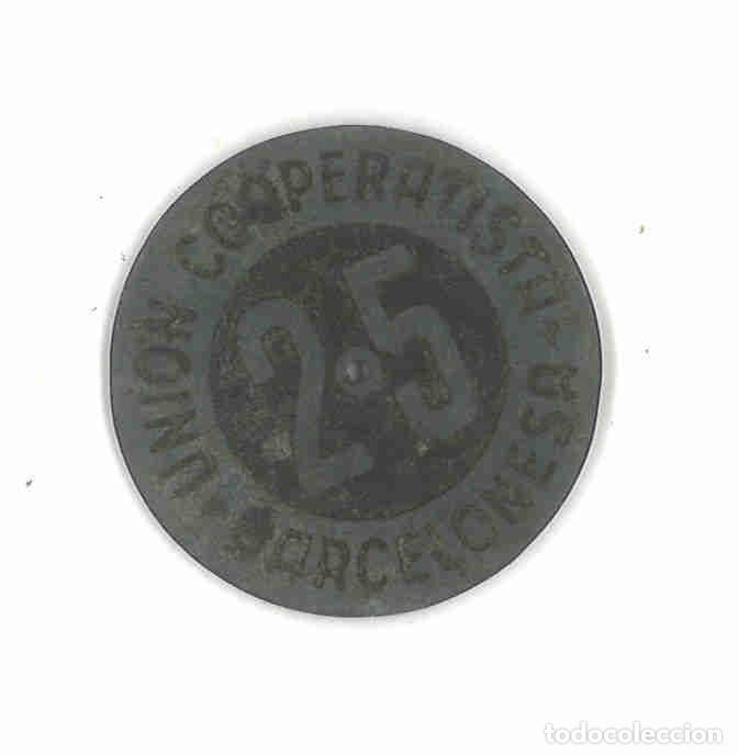 Lokalw&auml;hrung: Uni&oacute;n Cooperativista Barcelonesa. 25 pesetas
