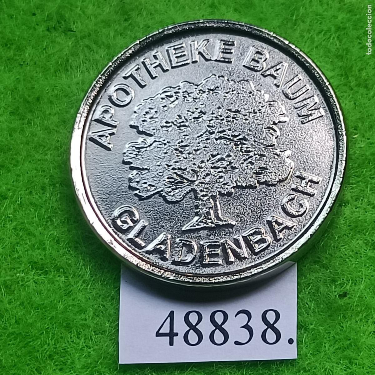 Monedas locales: Ficha Alemania, GLADENBACH, BAUM, Farmacia del &Aacute;rbol, Apotheke, farmacia, token, jet&oacute;n