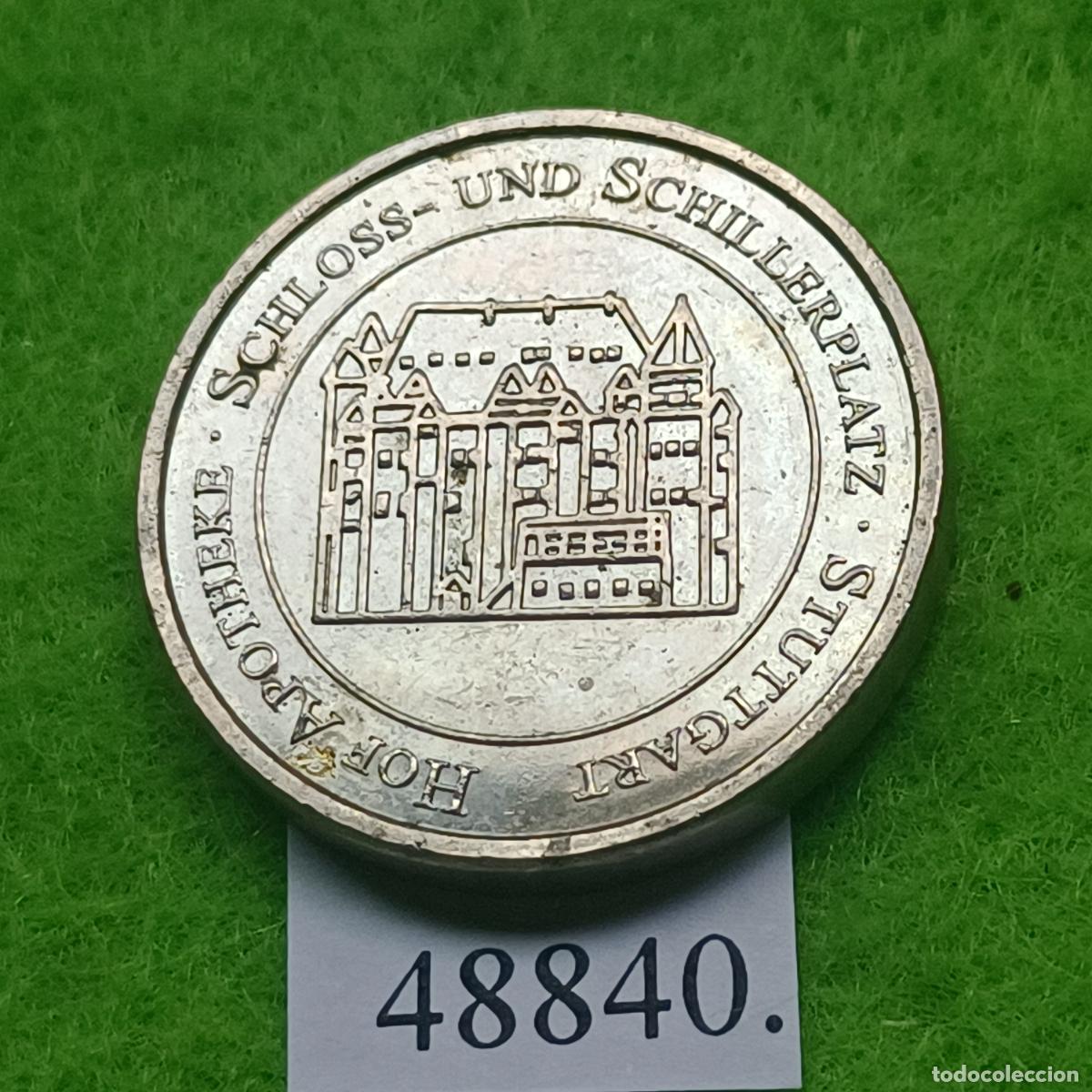 Monedas locales: Ficha Alemania, Stuttgart, HOF, Schlossplatz y Schillerplatz, Apotheke, farmacia, token, jet&oacute;n