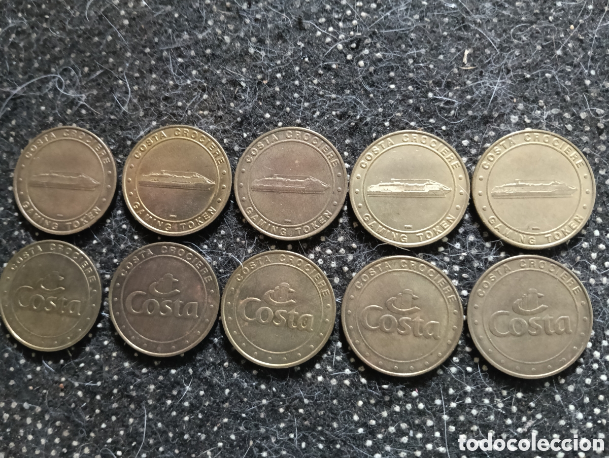 Monedas locales: LOTE DE 10 MONEDAS TOKEN COSTA CRUCEROS ORIGINAL