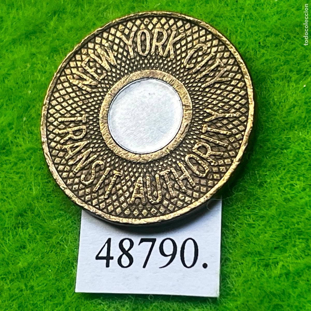 Monedas locales: Ficha Transporte USA, New York, Bimet&aacute;lica, Token, Jeton
