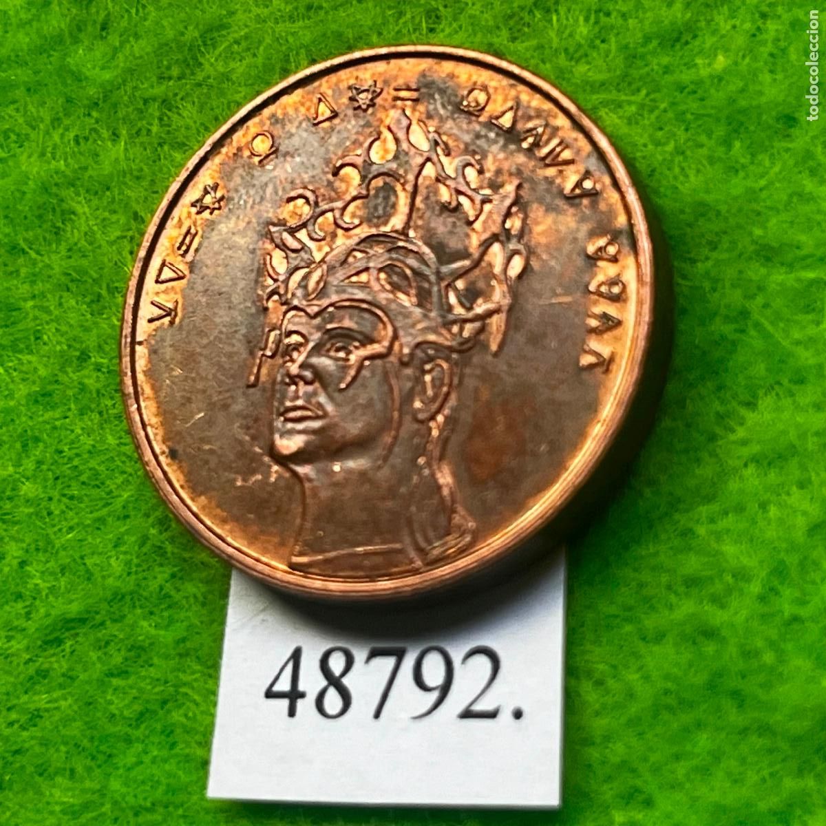 Monedas locales: ficha Alemania Mansfeld, miner&iacute;a 750 a&ntilde;os, IGNIS fuego, TERRA tierra, AQUA agua, AERIS aire, jet&oacute;n