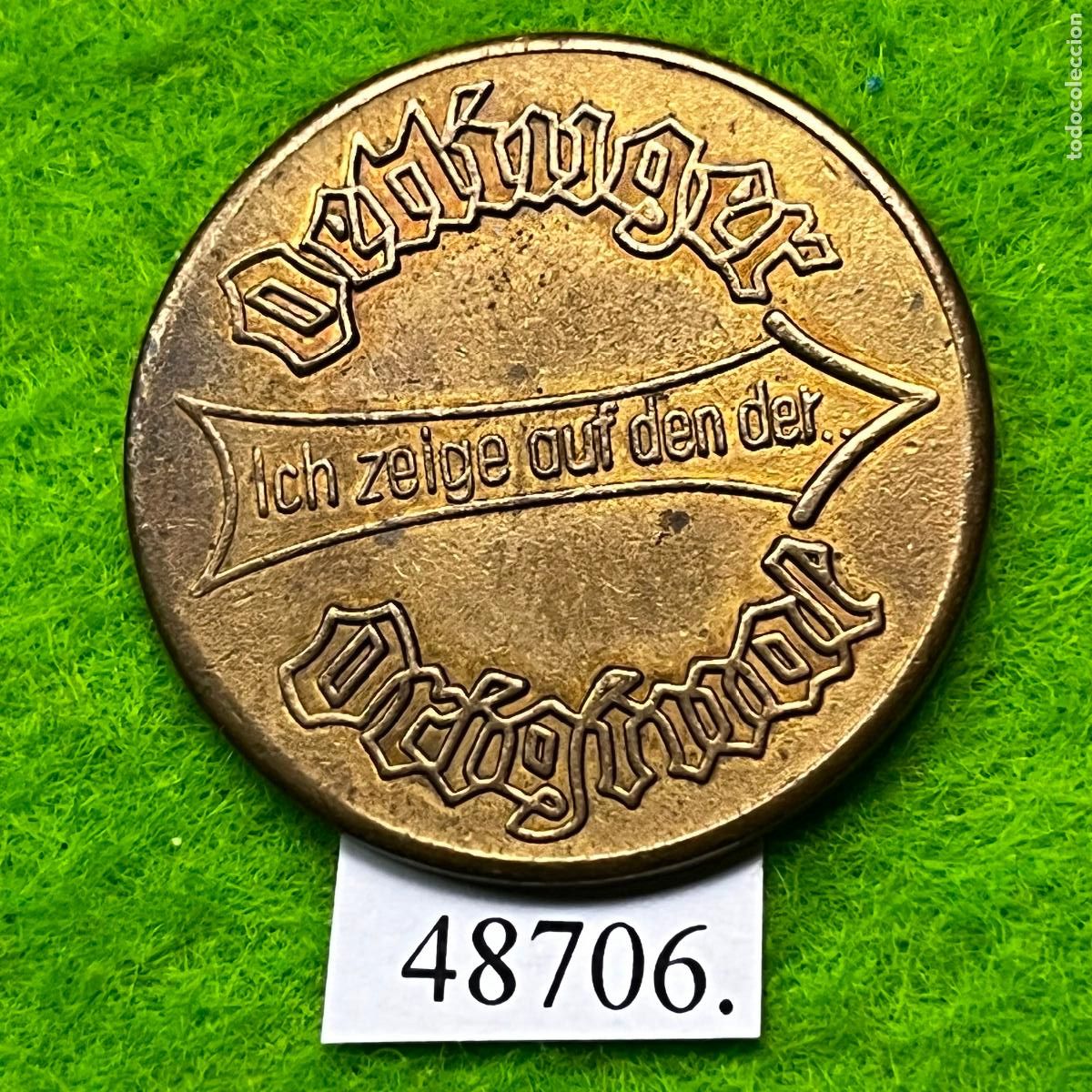 Monedas locales: ficha Alemania, cerveza, Oettinger Bier, plaza del mercado (Marktplatz), token, jet&oacute;n