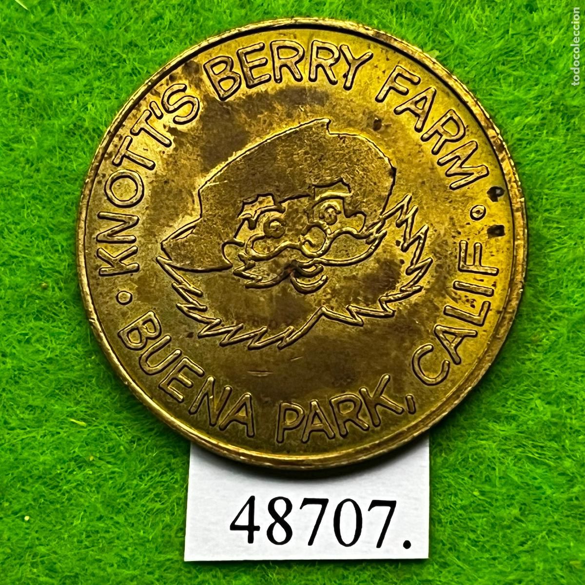 Monedas locales: ficha Estados Unidos America, California, Buena Park, Knott's Berry Farm, Good Luck Token, jet&oacute;n