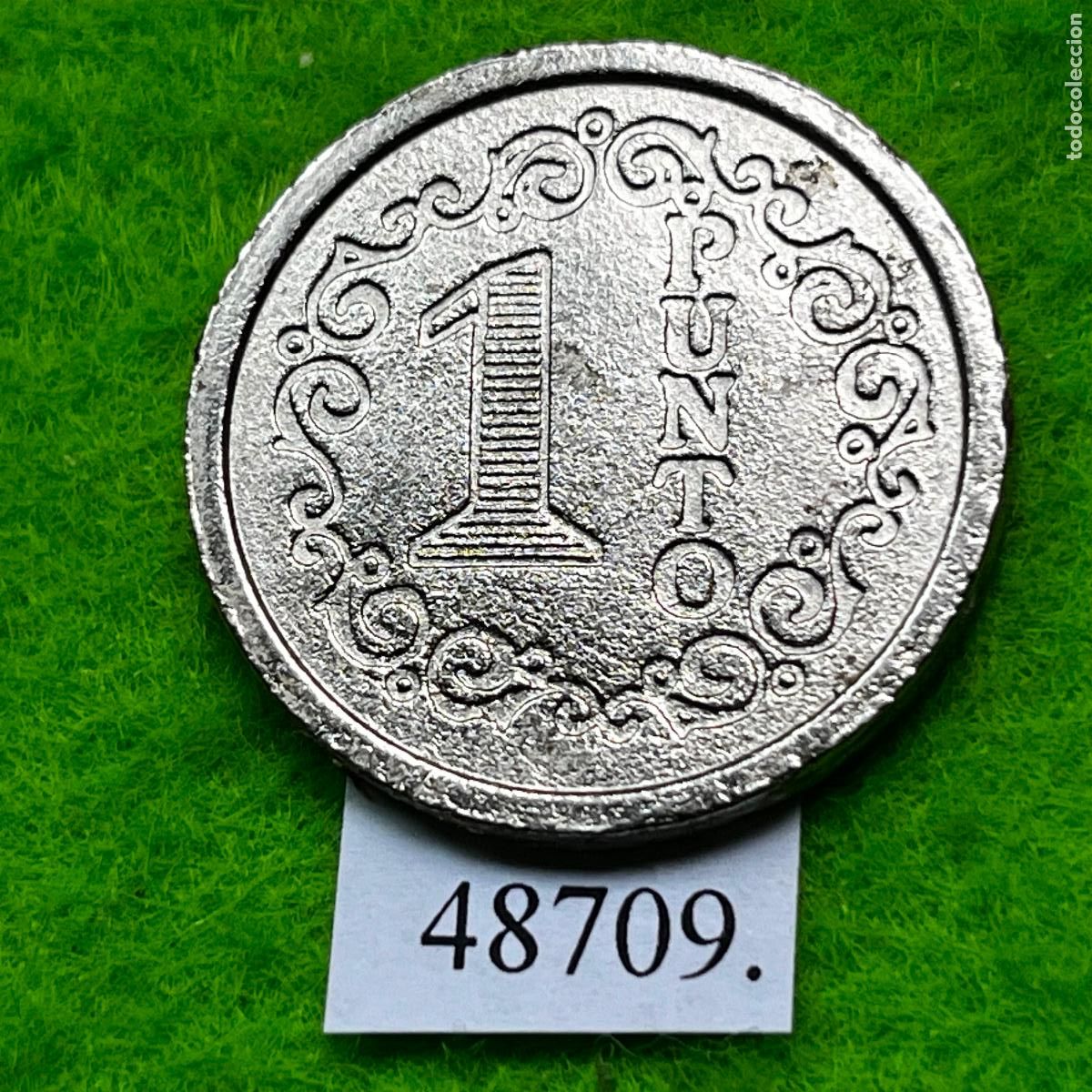 Monedas locales: Ficha 1 punto, token, jet&oacute;n