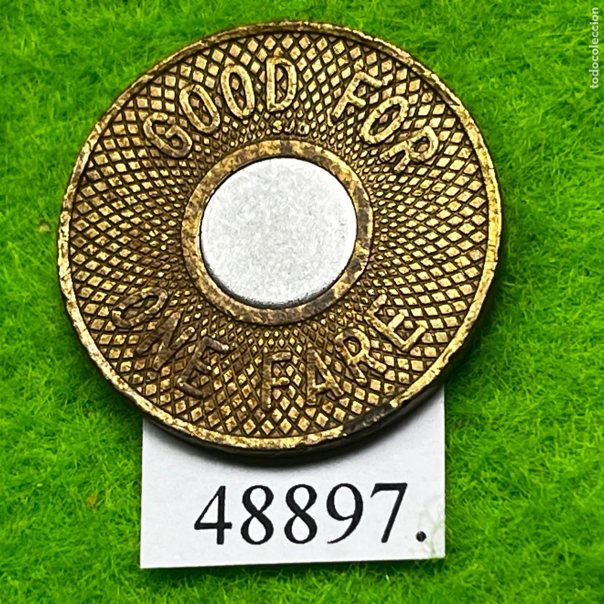 Monedas locales: Ficha Transporte USA, New York, Bimet&aacute;lica, Token, Jeton