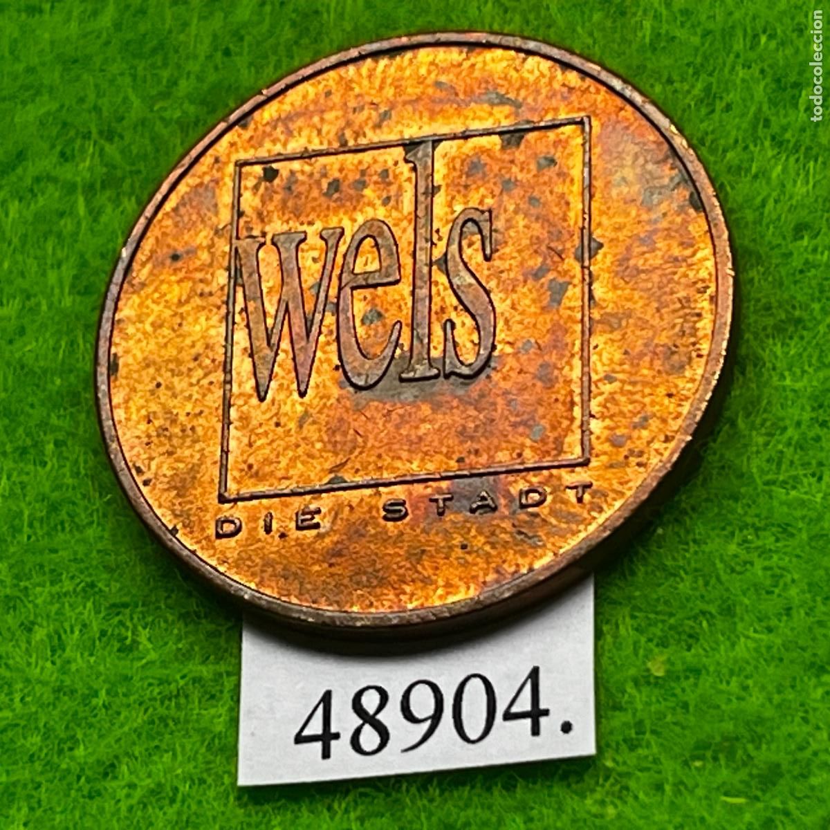 Monedas locales: Ficha Austria Wels, aparcamiento, parking, token, jet&oacute;n