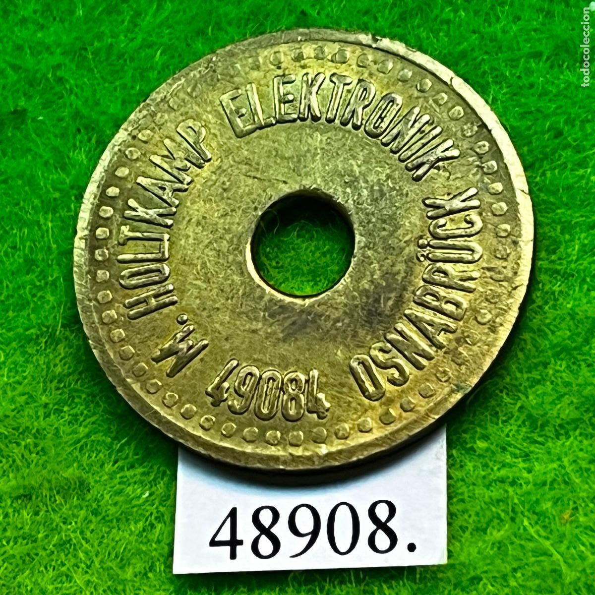 Monedas locales: ficha Alemania 49084 M Holtkamp Elektronik Osnabr&uuml;ck, token, jet&oacute;n