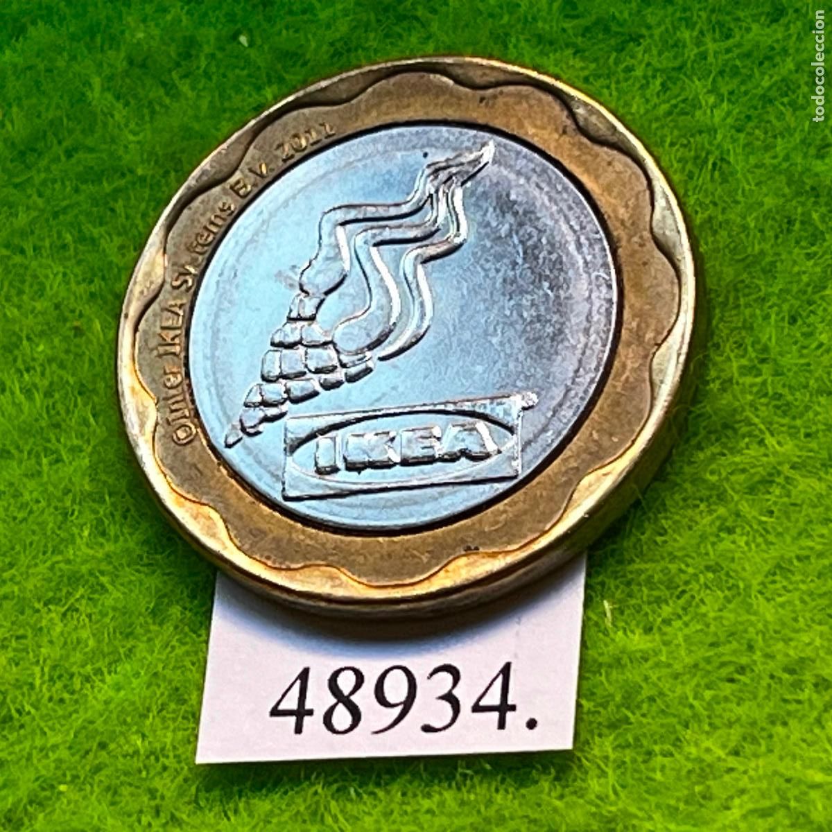 Monedas locales: Ficha IKEA 2011, bimetalica, token, jeton