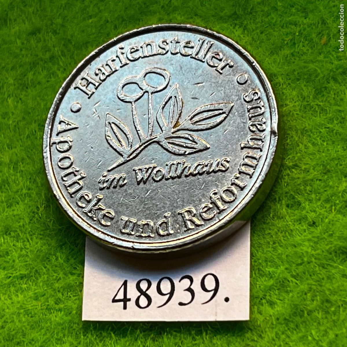 Local Coins: ficha Alemania Heilbronn, Harfensteller, Harfen Heller, farmacia, Apotheke, token, jet&oacute;n