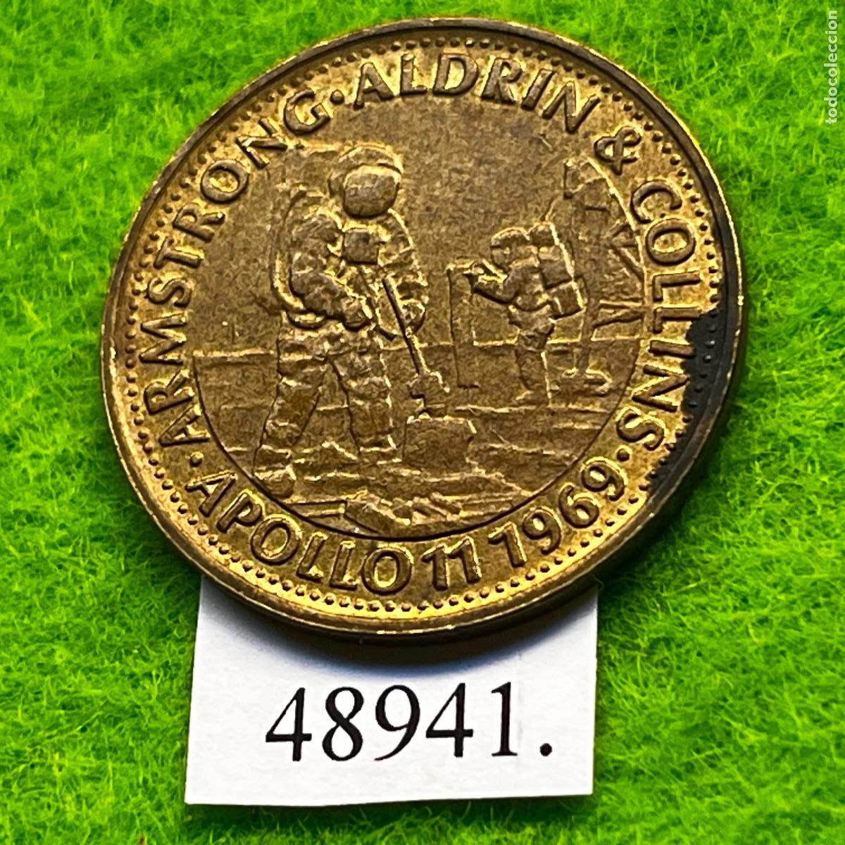 Local Coins: ficha Shell, Apollo 11 1969, token, jet&oacute;n