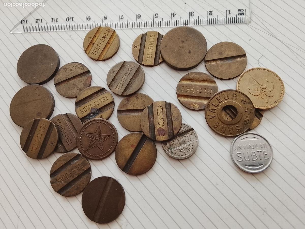 Monedas locales: Lote de fichas, telef&oacute;nicas, cospeles, etc