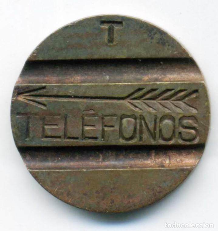 Monedas locales: XS- TELEFONICA Ficha ESPA&Ntilde;A Letra T en LAT&Oacute;N/COBRE Tel&eacute;fonos ESCASA