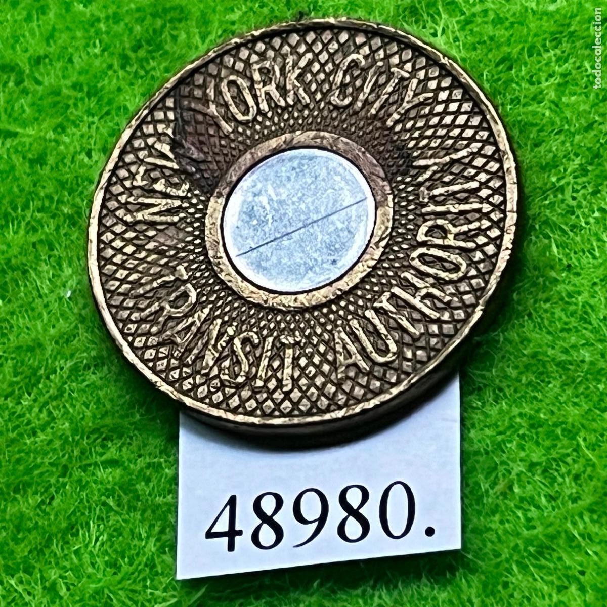 Monedas locales: Ficha Transporte USA, New York, Bimet&aacute;lica, Token, Jeton