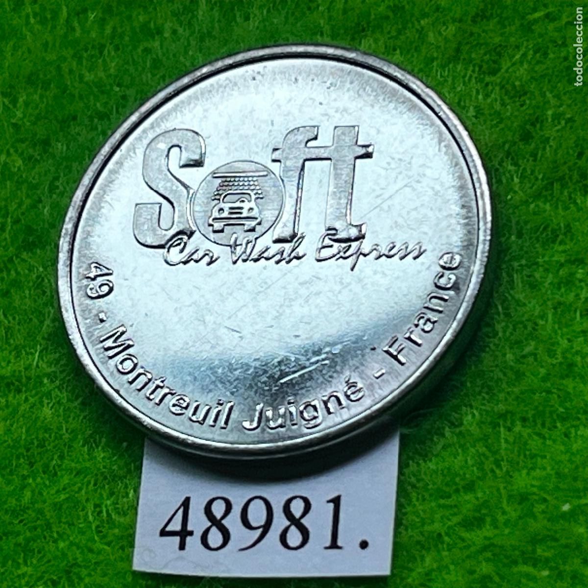 Monedas locales: Ficha Francia, Montreuil-Juign&eacute;, SOFT distribuci&oacute;n, venta autom&aacute;tica, vending, token, jeton